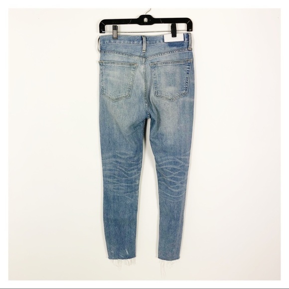 Re/Done Distressed Raw Hem Skinny Jeans - Picture 2 of 7